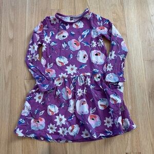 Tea Collection Purple Floral Kids Dress, Sz 6